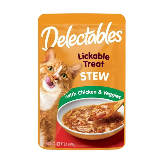 Hartz Delectables Lickable Stew Wet Cat Treat - Chicken & Veggies - 1.4oz, One Pouch
