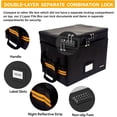 thumbnail image 4 of Fireproof Document Organizer with Lock, 2 Layer File Box Organizer, Portable Office/Home Collapsible File Storage with Reflective Strip for Hanging Letter/Legal Size Folder/Certificate, 4 of 5