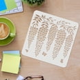 thumbnail image 3 of Wisteria Stencils Template 11.8x11.8inch Plastic Flowers Drawing Painting Stencils Flower Butterfly Wall Stencils Reusable Stencils for Painting on Wood Floor Wall and Tile, 3 of 7