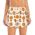thumbnail image 4 of Lsque Yellow Biscuit Printed Women's Running Shorts with Liner Pockets,Elastic Quick Dry Workout Athletic Gym Yoga Shorts,Womens High Waist Shorts-XX-Large, 4 of 9
