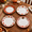 4-Thanksgiving, variant on 4-Pink Bow Christmas Ceramic Dinner Plates, 9 Inch, Set of 4