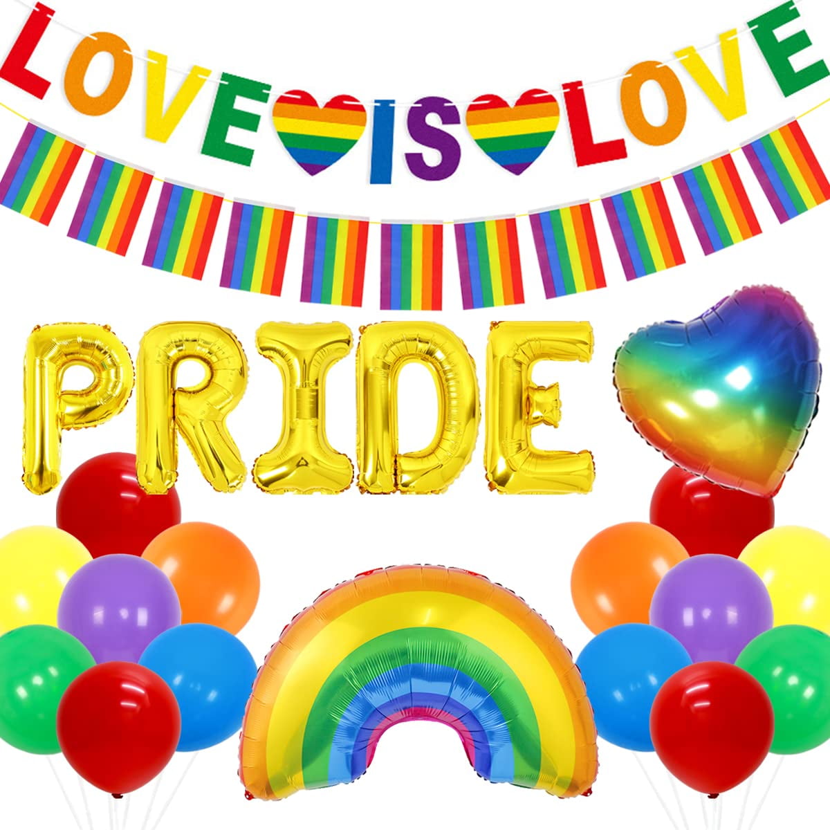 Love Is Love - Pride Rainbow Party Bunting Banner - Party Decorations - Love Is Love Be Proud