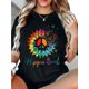 thumbnail image 1 of Regular Size Women's Cotton Graphic T-Shirt, Short Sleeve Crew Neck Casual Top, All-Season, Stretch Knit, Geometric Pattern, Round Neck, Summer & Spring Fashion, 1 of 6
