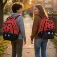 thumbnail image 2 of Pzuqiu Cute Ladybug School Backpack Set for Kids with Lunch Bag 17 Inch Book Bags for Girls 10-12 Years Old, Schoolbag for Boys Pencil Bag Water Bottle Bag School Bookbag Sets, 2 of 7