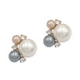 thumbnail image 3 of 2 Pieces Hairpin Headdress Flat Back Non-perforated Design Shiny Rhinestones Beautiful Pearl Flower Buckle for Dancing Party Flower Center 1, 3 of 7