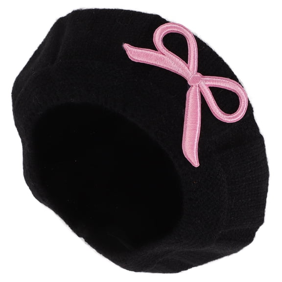 Milisten Toddler Cap Black Beret Warm Knitted Comfortable 1Pack Autumn And Winter Seasons