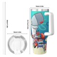 thumbnail image 4 of Pofeuu SpongeBob SquarePants Print Stainless Steel 40OZ Ice Bully Cup With Handle And Straw For Beach/Travel, 4 of 8