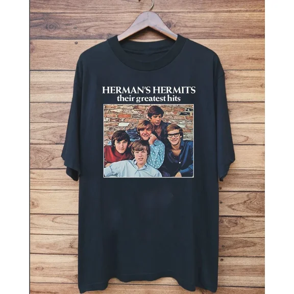 RARE Herman's Hermits Band Their Greatest Hits Cotton T Shirt Size S-5XL