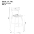 thumbnail image 5 of Set of 2 Black Counter Stools with Back Support, Soft Padded Kitchen Bar Chairs with Footrest, Modern Solid Wood Pub Height Stools, 5 of 6