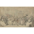 thumbnail image 2 of Thomas Rowlandson 18x13 Gold Ornate Wood Frame and Double Matted Museum Art Print Titled - The Children's Dancing Lesson (ca. 1780-1825), 2 of 4