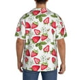 thumbnail image 5 of Easygdp Strawberry1 Men's Casual Short-sleeved Shirt with Pocket and Button Suitable for Beach Vacation Leisure - Medium, 5 of 7