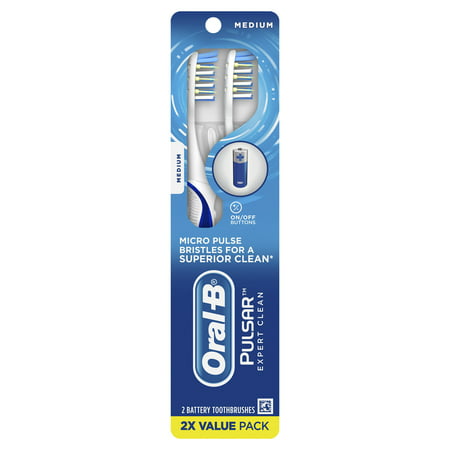 Oral-B Pulsar Expert Clean Battery Powered Toothbrush, Medium, 2