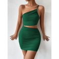 thumbnail image 1 of Women‘s Dresses Solid Sexy Backless One Shoulder Bodycon Dresstzw, 1 of 1