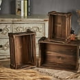thumbnail image 3 of Sintosin Rustic Small Wood Crates - Set of 3 Nesting Storage Boxes with Handles for Home Decor, 3 of 9