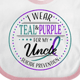 thumbnail image 4 of Inktastic Suicide Prevention- I Wear Teal and Purple for My Uncle Boys or Girls Baby Bib, 4 of 4