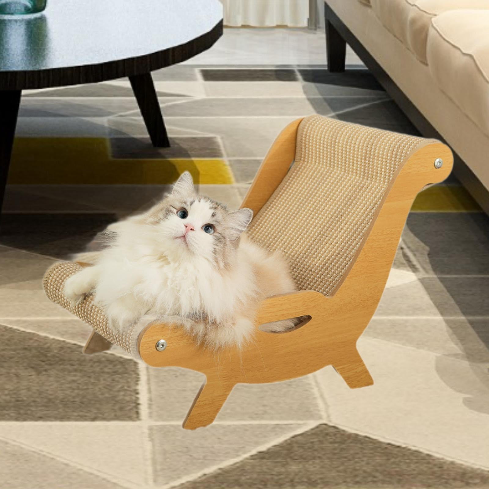 EHJRE 2-in-1 Cat Sisal Scratching Post, Lounge Chair, Furniture Protector, 51.9 X 32.3 X 34.3 Cm, Wear-Resistant, Multi-Purpose Kitten Bed, Couch
