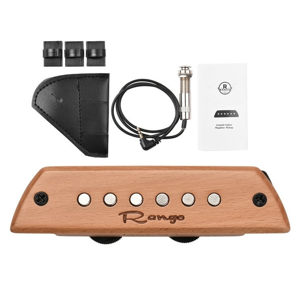 Pickup Pastilla magnética para guitarra acústica Rango RG-S3 Pastilla de boca magnética pasiva de madera de haya No requiere batería / perforación Rango Pickup