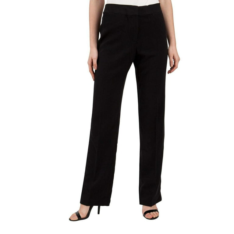 Adrienne Vittadini Women's Dress Pants Business Office Professional Slacks  - Black - 6 Petite