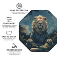 thumbnail image 3 of Rateoe Starry Sky Meditating Lion Drawing Drink Coasters Set of 4 Leather Coasters Spill Protection for Table Desk,Durable and Non Slip Leather Coaster ,4 Inches Drink Mats-Octagon, 3 of 6
