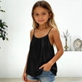 thumbnail image 4 of Danhjin Kids Girls Tank Tops Backless Casual Backless Summer Cottonn Spaghetti Straps Sleeveless Top with Back Adjustable Ties Beach Sun Spring Cute Fashion Outfits, 4 of 9