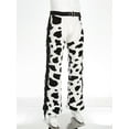 thumbnail image 4 of YONGHS Unisex Cowboy Chaps With Cow Spot Pattern Side Tassel For Rave Themed Party Halloween Cosplay Black White XXL, 4 of 8