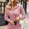 thumbnail image 1 of Hip Package Dress, Sweater Dress Button Closure Breathable Turn Down Collar Polypropylene Stretchy  For Clubs Pink S, 1 of 8