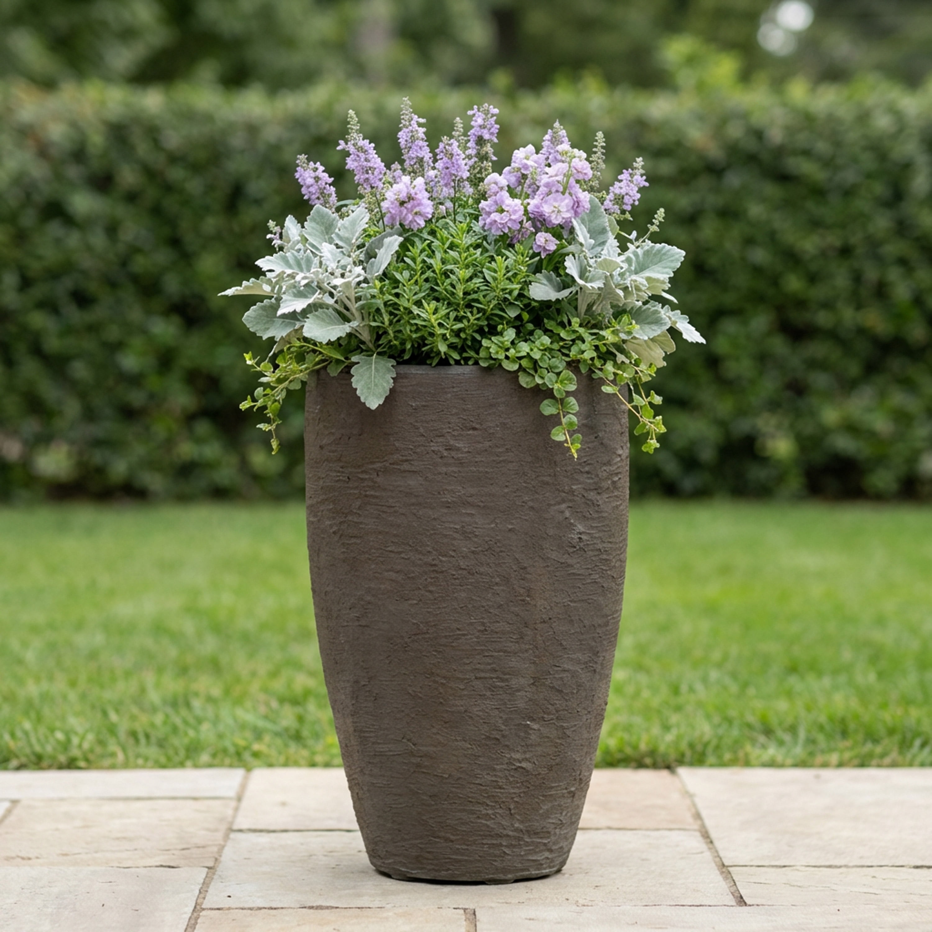 Algreen Products 87311 Athena Self-Watering Flower Pot and Planter, Brownstone