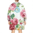 thumbnail image 2 of Wearable Oversized Blanket,Pioneer Flower Floral Print Pattern Wearable Blanket Hoodie for Adults,Cozy Hooded Blankets with Super Pockets,Super Warm Fuzzy Pullover for Women & Men, 2 of 6