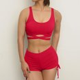 thumbnail image 2 of UTSJKR Womens Swimsuits Two Piece Sport Bathing Suit Side Tie Boyshorts Sets Beach Holiday Swimsuit Casual Summer Swimwear Red S, 2 of 6