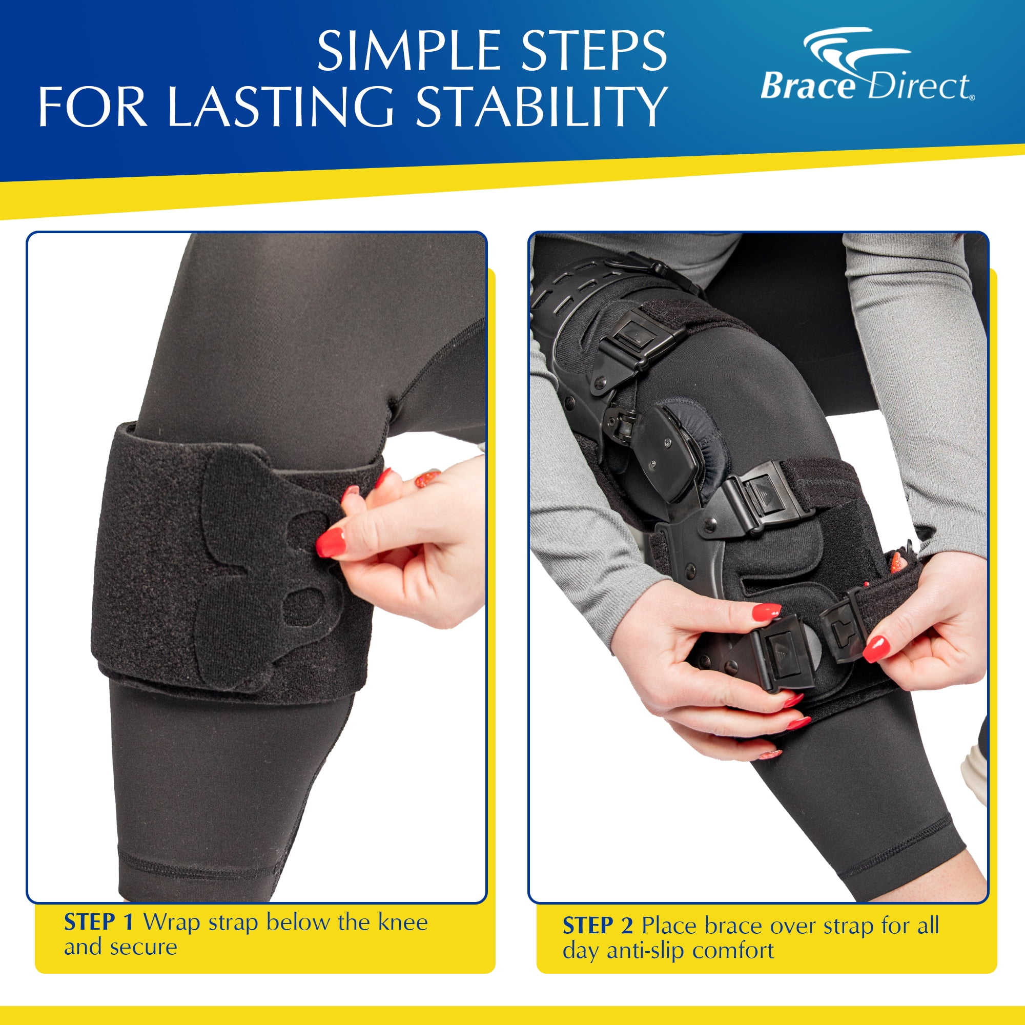 Brace Direct Anti-Slip Strap for Knee Brace PDAC L2397 - Enhanced Stability & Support for All Knee Braces