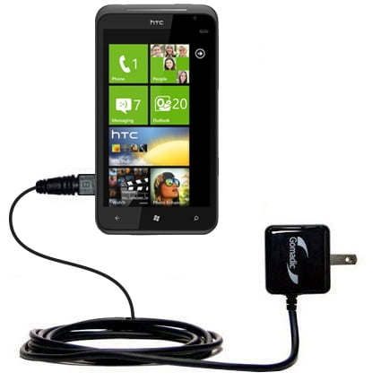 Gomadic Intelligent Compact AC Home Wall Charger suitable for the HTC Titan - High output power with a convenient, foldable plug design - Uses TipExch