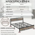 thumbnail image 5 of King Bed Frame with Wood Headboard and Footboard, Industrial Heavy Duty Metal Platform Bed Frame Base King Size Steel Mattress Foundation with Slat Support, Easy Assembly, Noise Free, Light Brown, 5 of 13