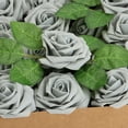 thumbnail image 2 of Deago 25 Pcs Artificial Flowers Real Looking Foam Fake Roses with Stems for DIY Wedding Bouquets Bridal Shower Centerpieces Party Home Decorations (Gray), 2 of 6