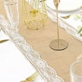 thumbnail image 2 of Camino de mesa de arpillera con encaje vintage, camino de mesa de yute natural, decoración de mesa de boda con encaje, 2 of 4
