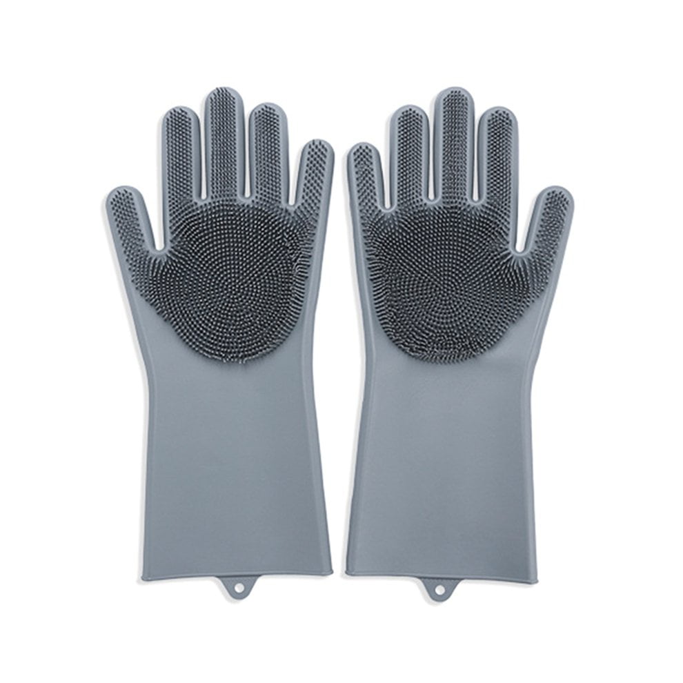 JUST BUY IT Dishwashing Gloves Kitchen Silicone Cleaning Gloves Dish