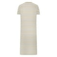 thumbnail image 5 of Miqool Zipper Robes for Women Stripes Long Bathrobes Lightweight Short Sleeve Full Length Housecoat with Pockets Nightgown S-2XL, 5 of 7