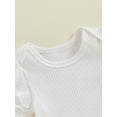thumbnail image 5 of Suealasg Newborn Baby Girls Rompers Fly Sleeve Ribbed Layered Knit Bodysuits Infant Girls Summer Jumpsuits Clothes, 5 of 9