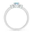 thumbnail image 2 of ANGARA Natural Classic Aquamarine and Diamond Three Stone Engagement Ring in 14K White Gold for Women (Size-5mm) | March Birthstone, Anniversary, Jewelry Gift for Women | Natural Aquamarine Ring, 2 of 12