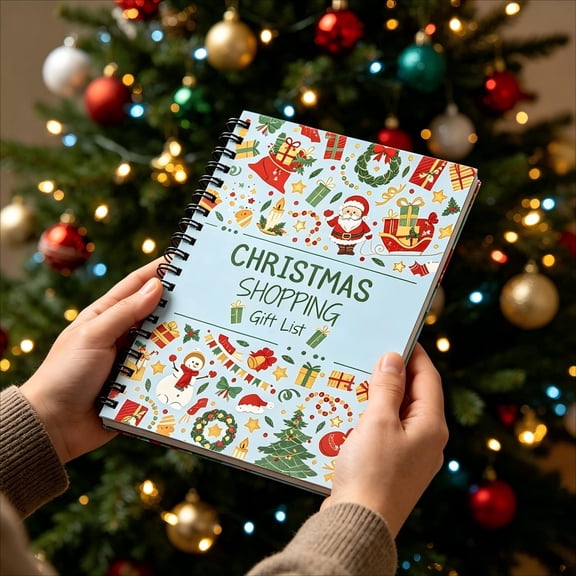 2026 Christmas Gift List Planner, 100 Page Spiral Holiday Shopping Notebook and Organizer for Gift Planning, Lists and Seasonal Notes