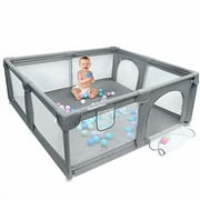 Large Baby Playpen, Extra Safe with Anti-Collision Foam Playpens for Babies, Indoor & Outdoor Playard for Kids Activity Center with Gate, Large Anti-Fall Playpen