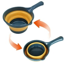 Folding Water Ladle Collapsible Scoop Cup Portable Water Spoon for Kitchen Bathroom Garden Saving Space(Blue)