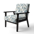 thumbnail image 3 of Designart "Patterns Of Tranquility II" Blue Floral Upholstered Accent Chair - Cottage Arm Chair For Bedroom, 3 of 7