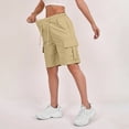 thumbnail image 6 of HKYNLAG Women's Bermuda Long Shorts with Pockets Elastic Waisted Knee Length Shorts for Women Walking Athletic Lounge Yellow XL, 6 of 6