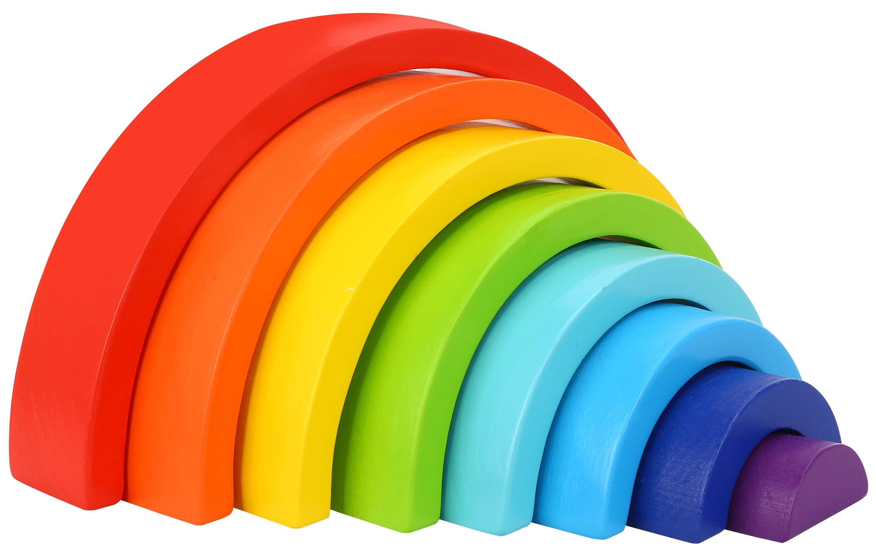 TOOKYLAND Wooden Rainbow Stacking Toy 8pcs Nesting Blocks Game, Ages