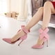 thumbnail image 5 of Zapatos de mujer, tacones de aguja de verano, tacones superaltos, exquisito estilo romano informal, sandalias sexis con correa en el tobillo y lazo aterciopelado Wmkox8yii  hfjk2826, 5 of 6