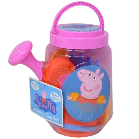 Peppa Pig 6pcs Clear Beach Watering Can with a flower spout.