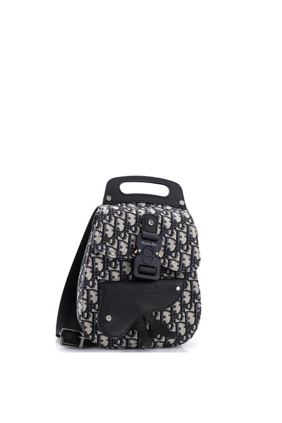 Pre-Owned Saddle Backpack Oblique Canvas Mini By Rebag