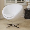 thumbnail image 1 of Noble House Daniel Leather Egg Chair in White, 1 of 5