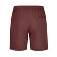 thumbnail image 5 of YLSDY Men's Plain Shorts Drawstring Elastic Waist Shorts with Pockets Summer Casual Stylish Lounge Breathable Lightweight Shorts Wine XL, 5 of 6