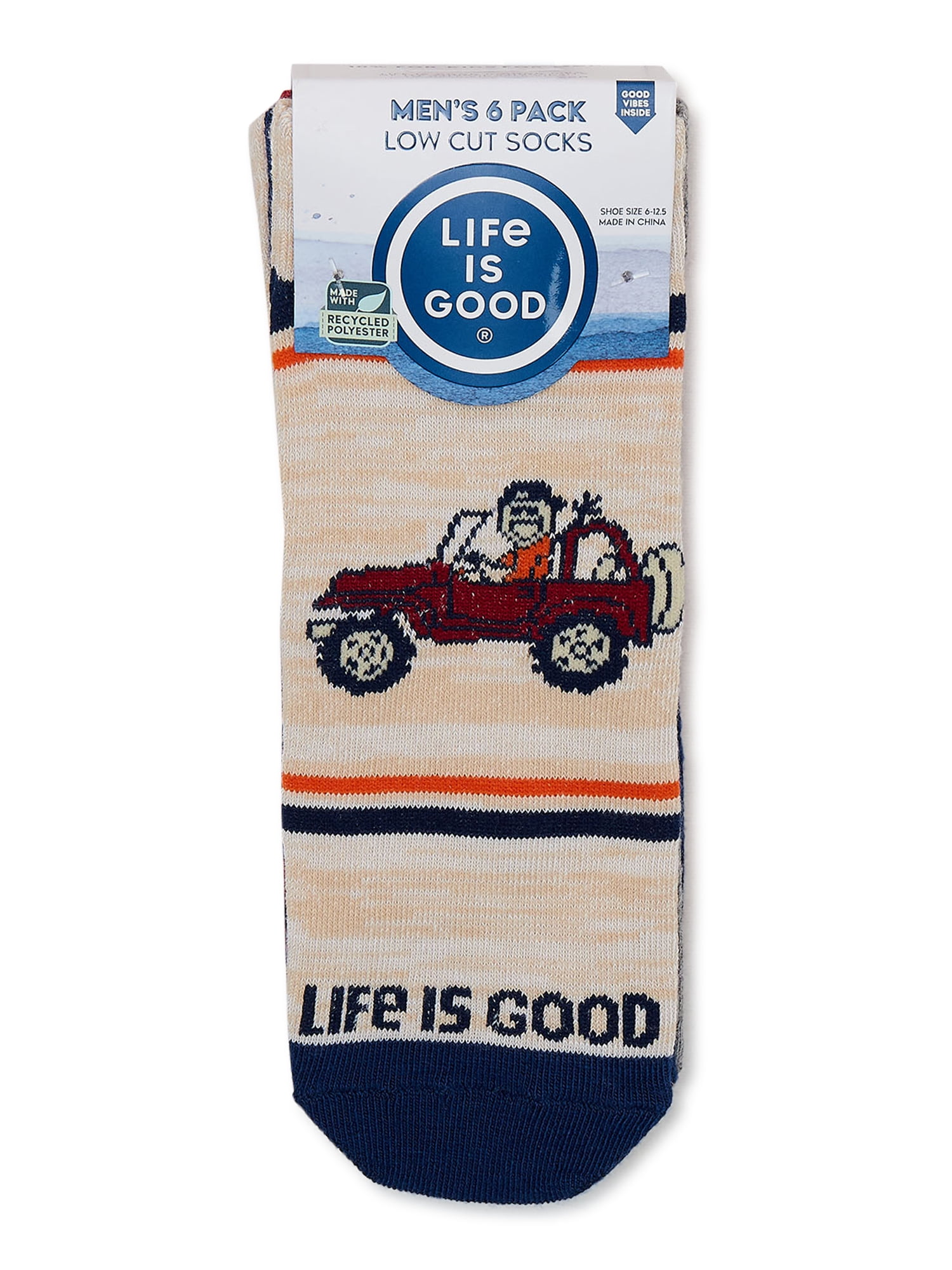 Life is Good Men's Low Cut Socks, 6-Pack